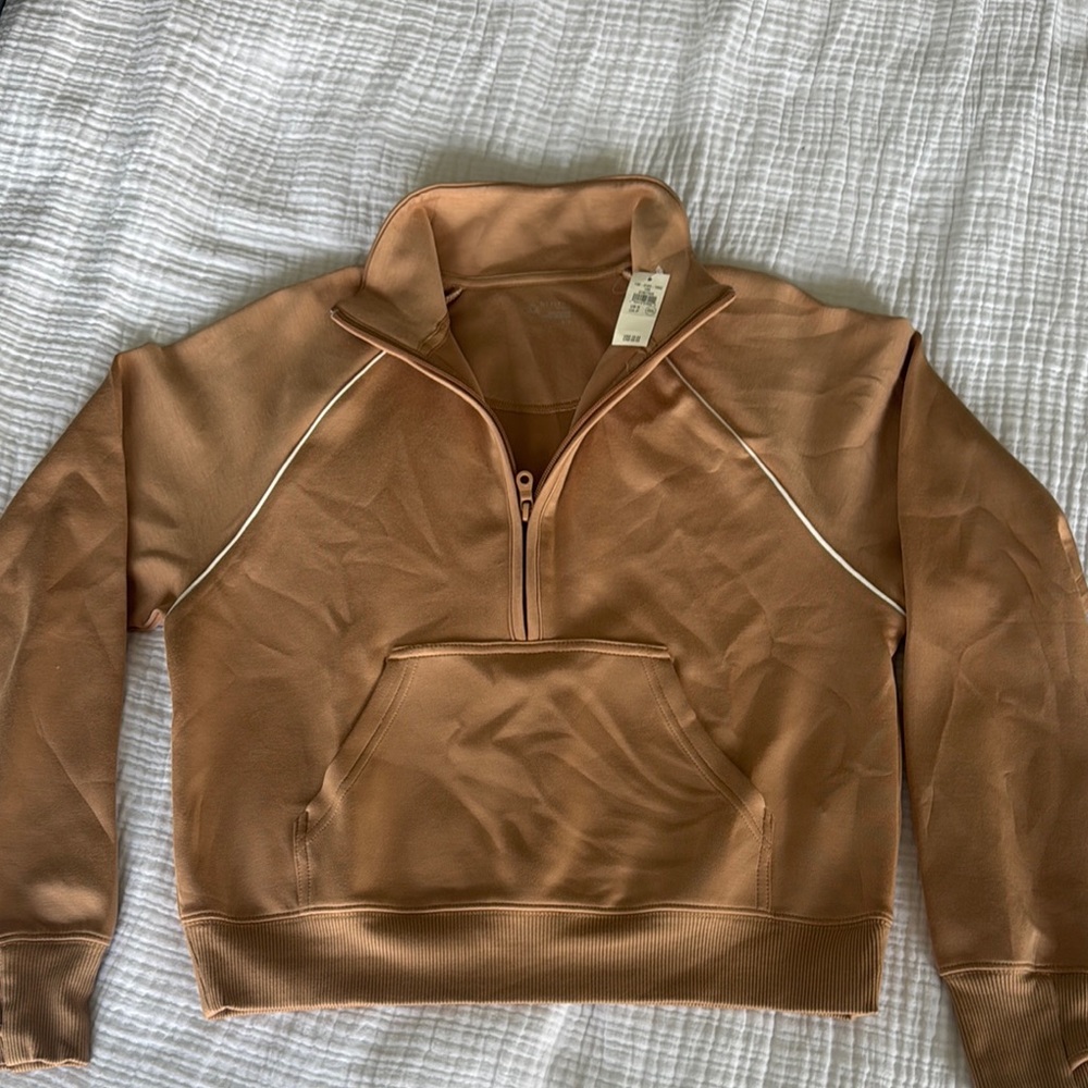 Aerie Offline Tan Half-Zip Sweatshirt New with tags